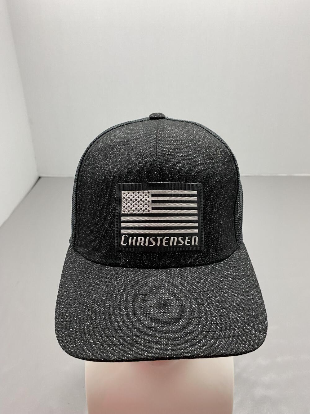 Christensen Hat Cap Snap Back One Size Black Trucker Mesh Breathable Mens